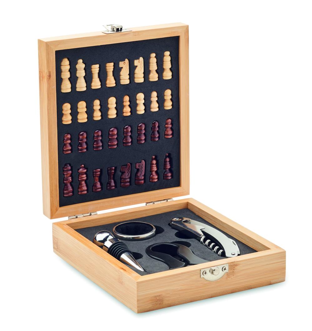 Tablero ajedrez juego de vino