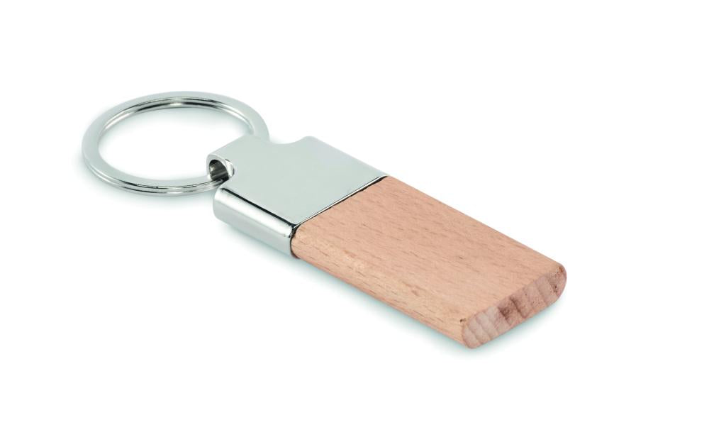 Llavero con madera de caucho