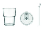 Vaso de cristal con pajita 400m