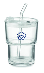Vaso de cristal con pajita 400m