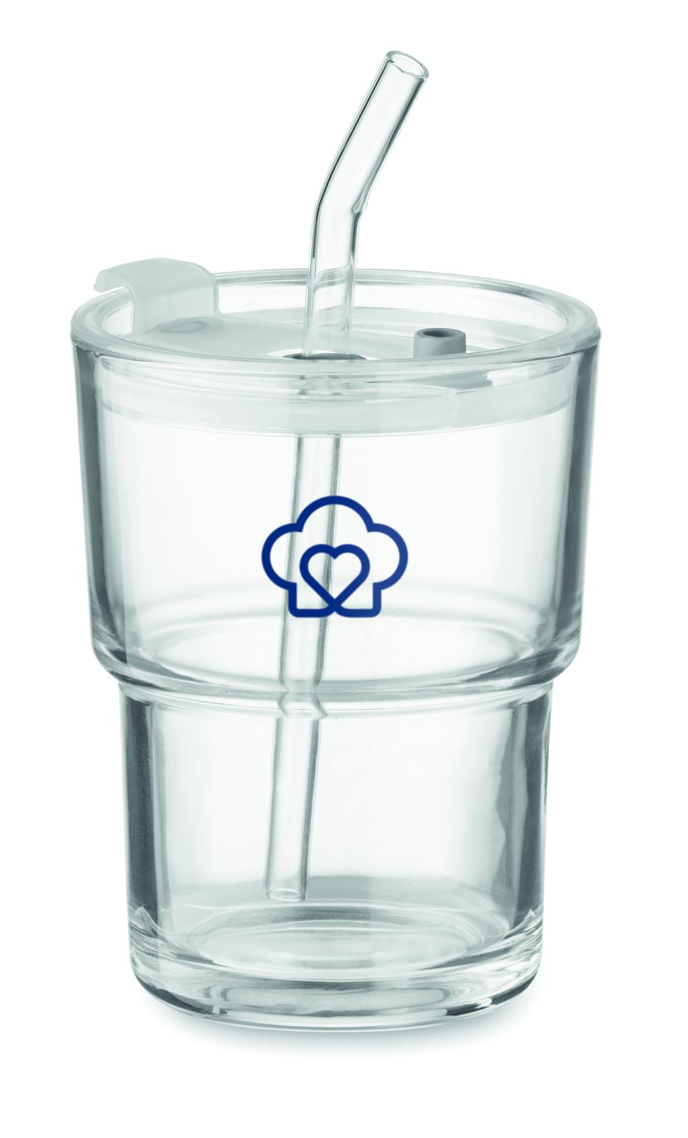 Vaso de cristal con pajita 400m