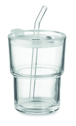 Vaso de cristal con pajita 400m