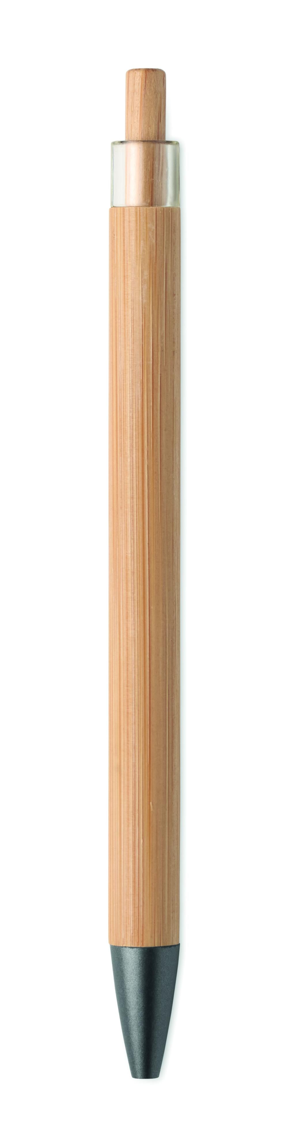 Bolígrafo bambú con pulsador