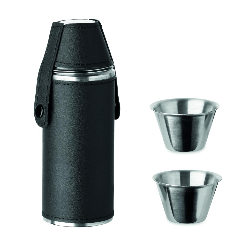 Petaca con vasos de chupito