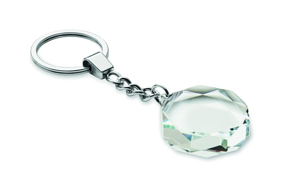Llavero redondo de cristal
