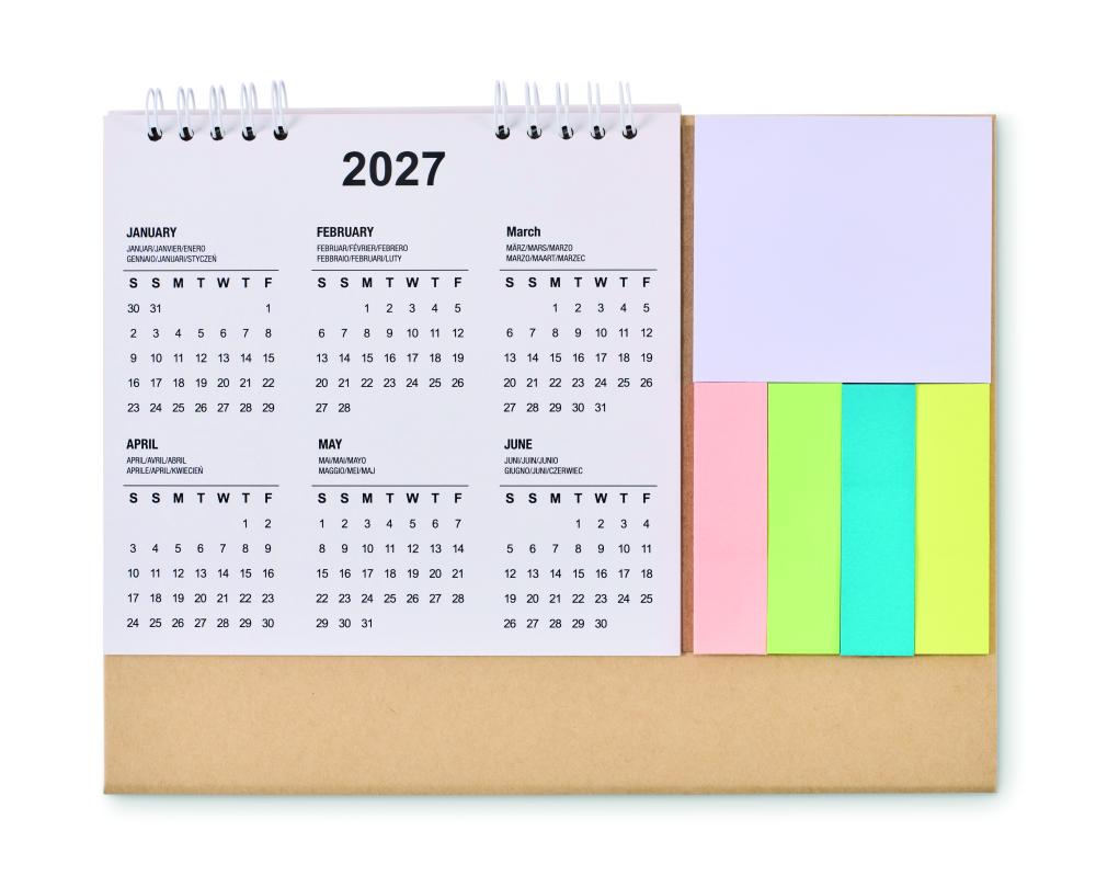 Calendario con bloc de notas