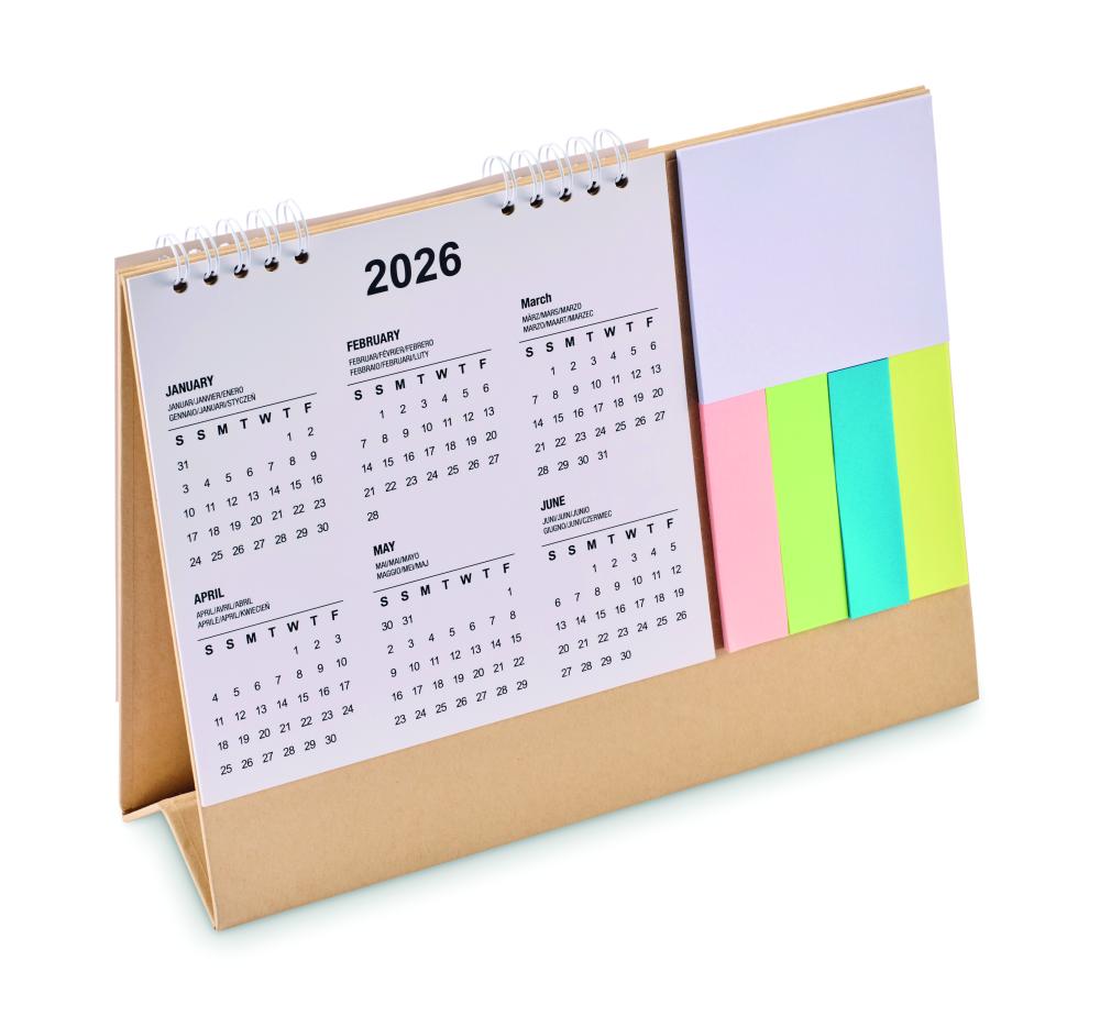 Calendario con bloc de notas