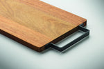 Tablero acacia con asa acero