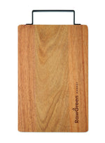 Tablero acacia con asa acero