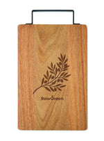 Tablero acacia con asa acero