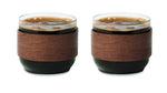 Set vasos café banda de nogal
