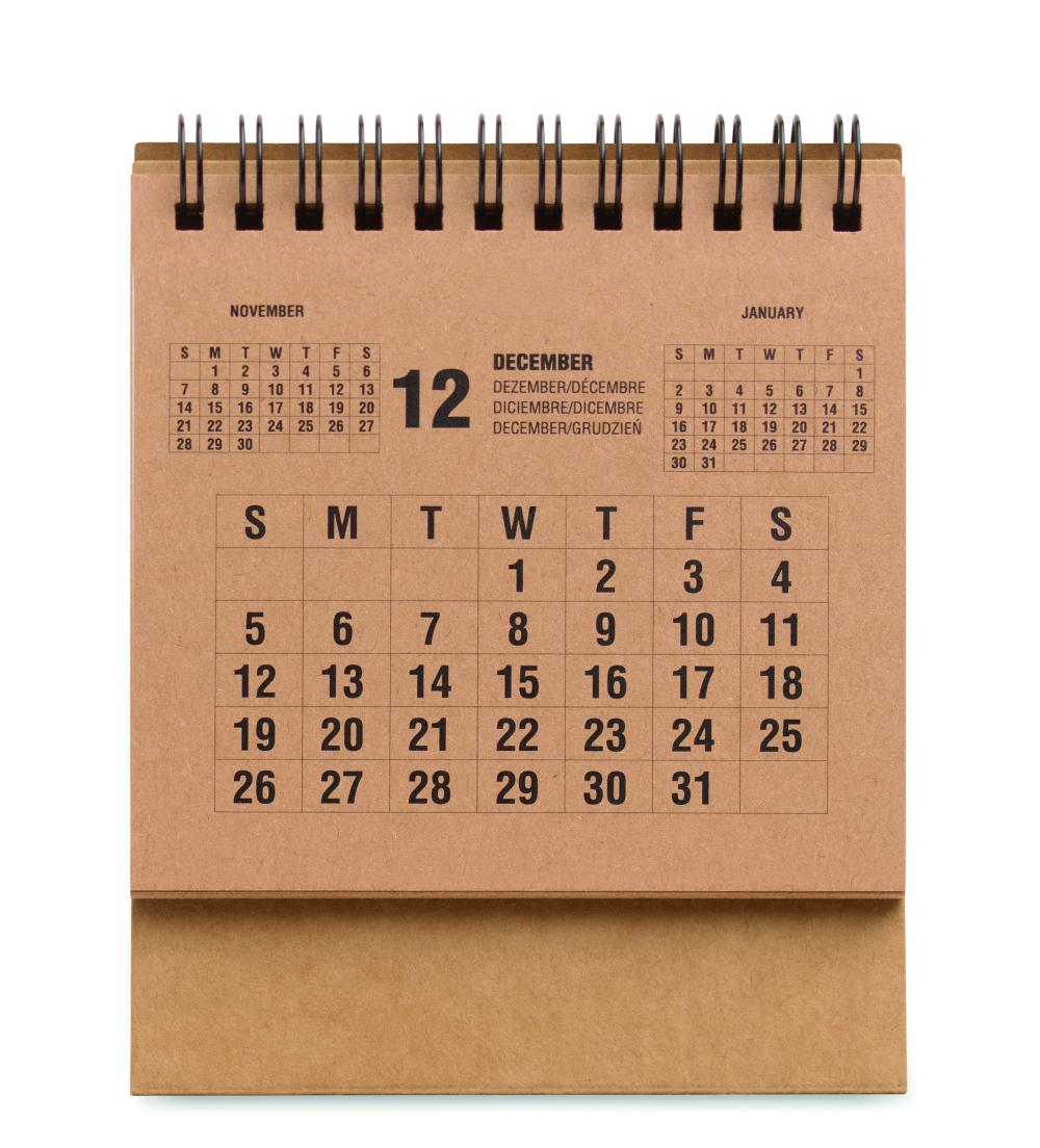 Calendario sobremesa 4 años