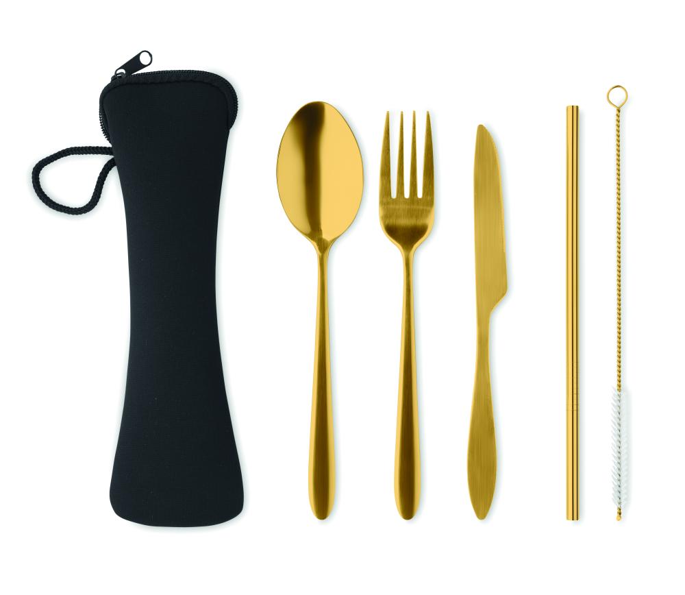 Set cubiertos acero inoxidable