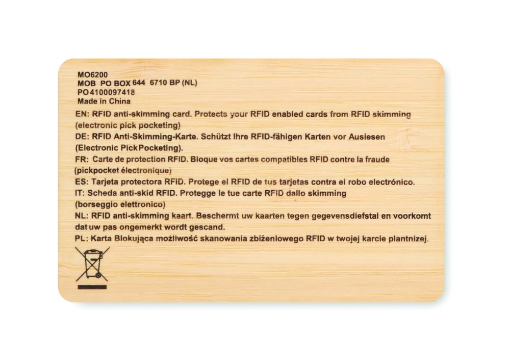 Tarjeta RFID carcasa bambú
