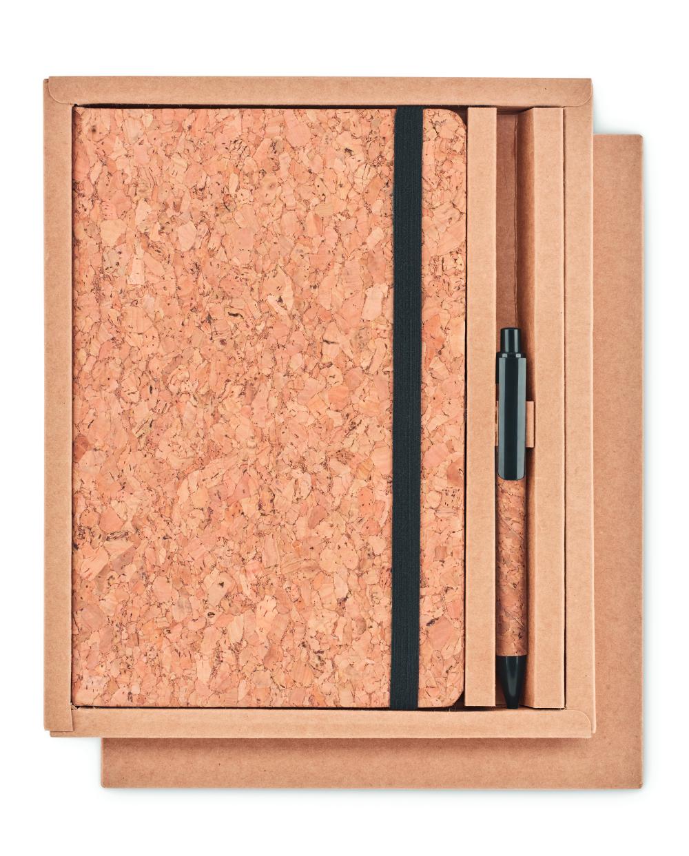 Set libreta bolígrafo corcho
