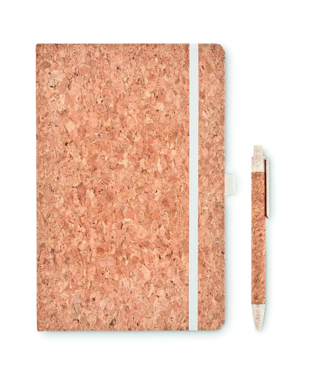 Set libreta bolígrafo corcho