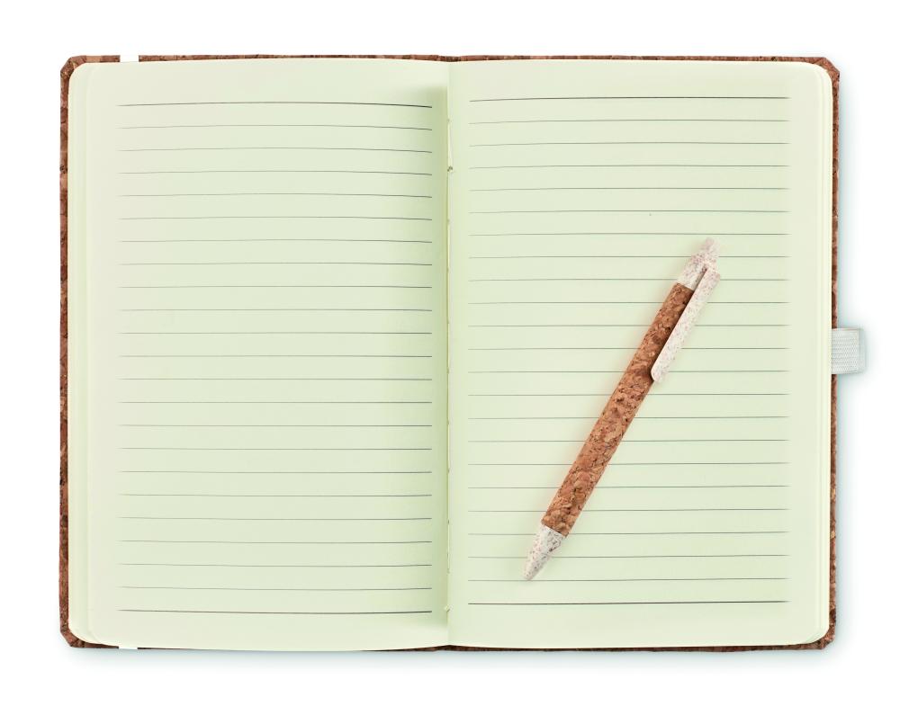 Set libreta bolígrafo corcho