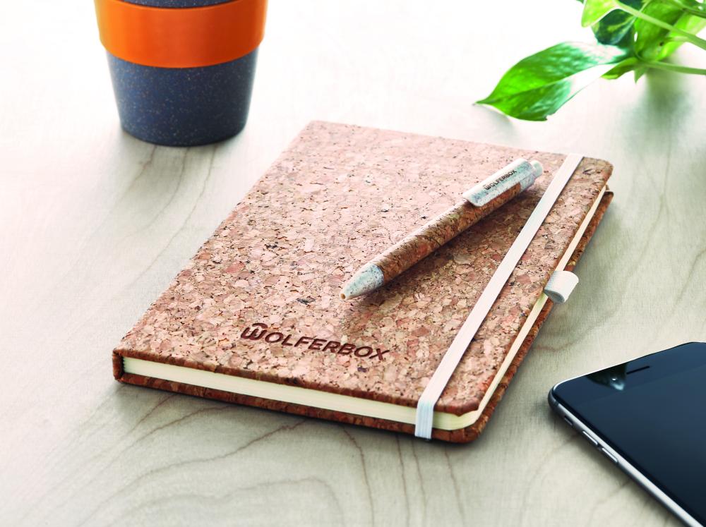 Set libreta bolígrafo corcho