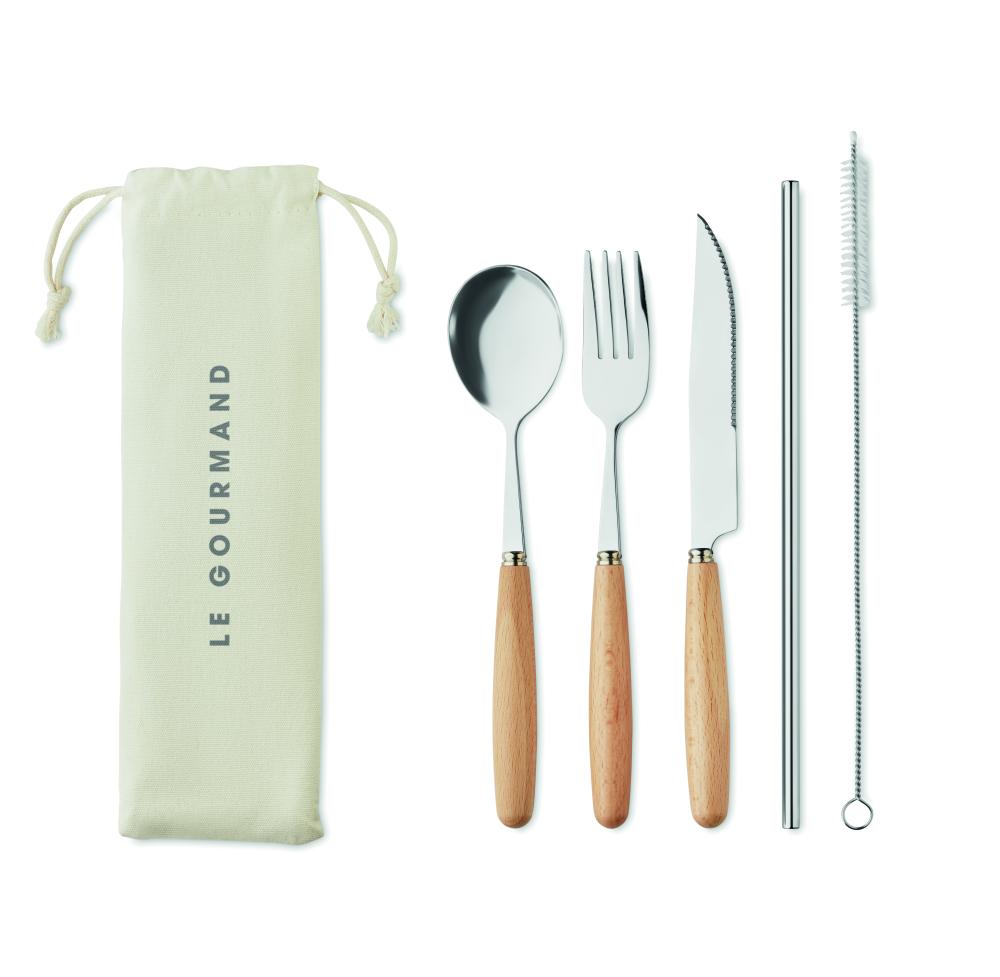 Set de cubiertos acero inox.