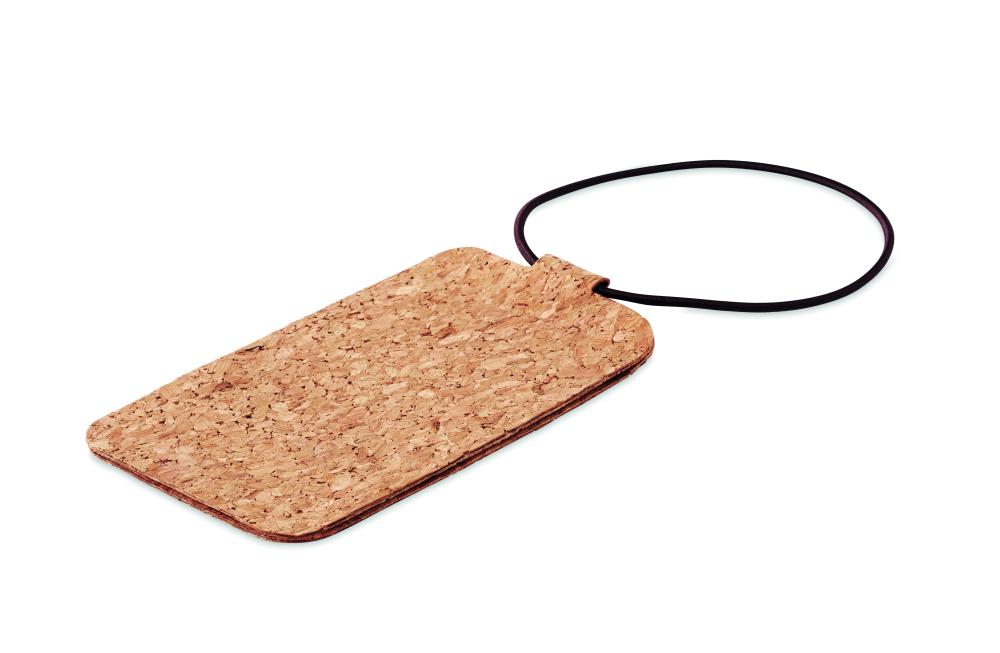 Etiqueta de equipaje de corcho