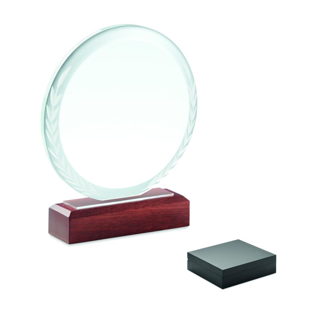 Placa o trofeo cristal redonda