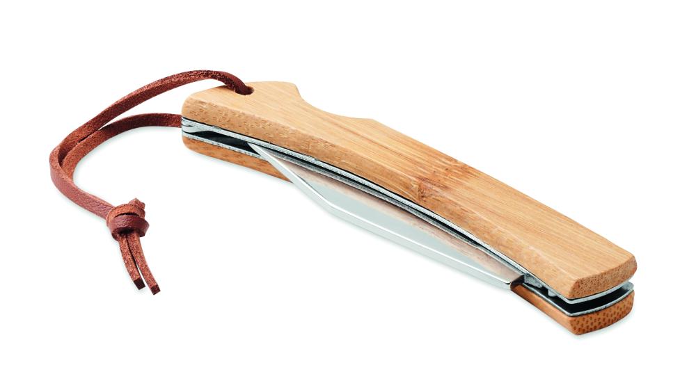 Cuchillo plegable de bambú