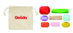 8 piedras madera apilables