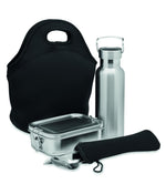 Set almuerzo en acero inox.