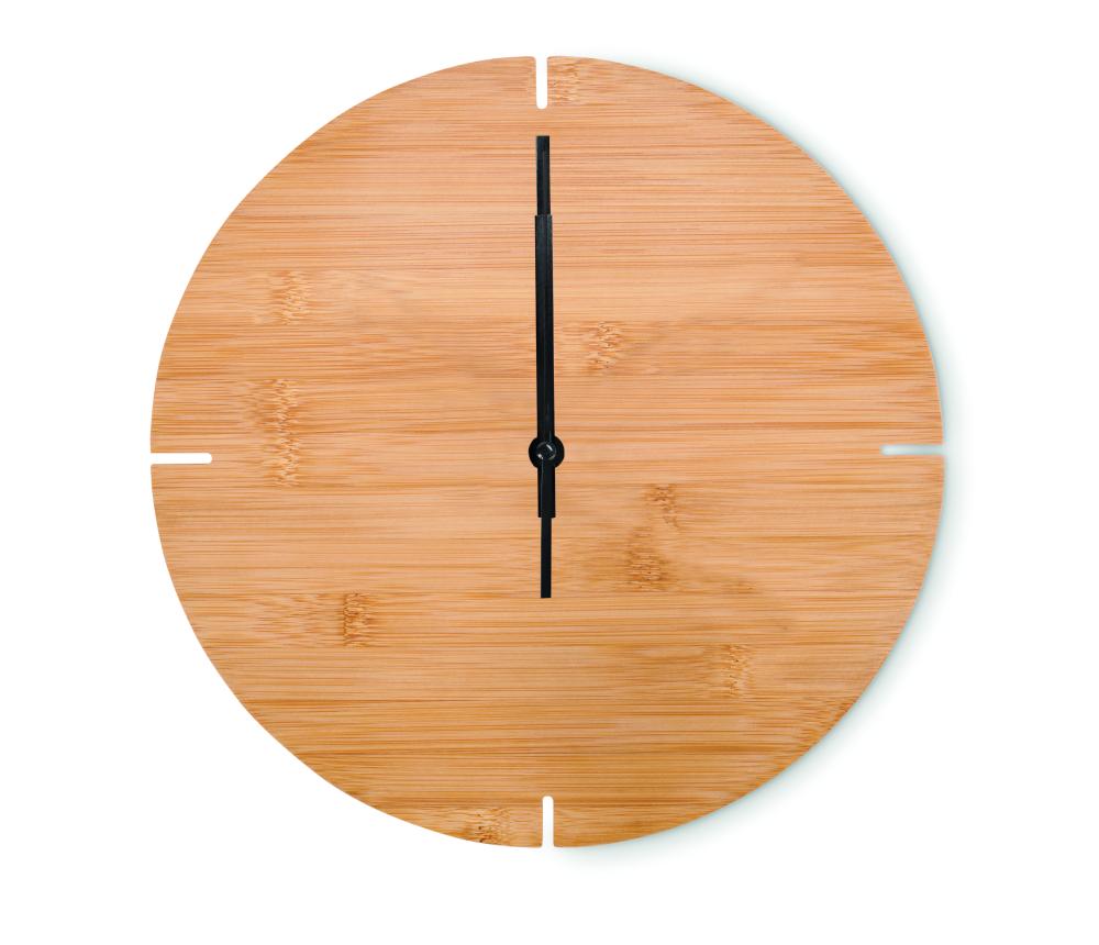 Reloj redondo pared de bambú