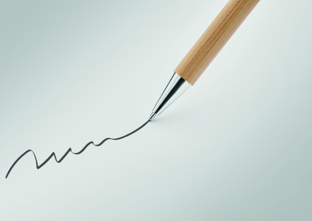 Bolígrafo giratorio de bambú