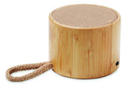 Altavoz inalámb. redondo bambú