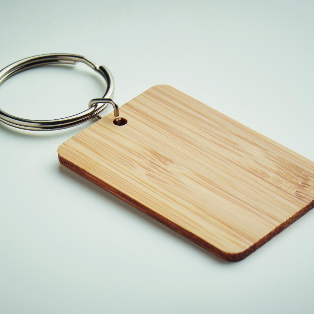 Llavero rectangular de bambú