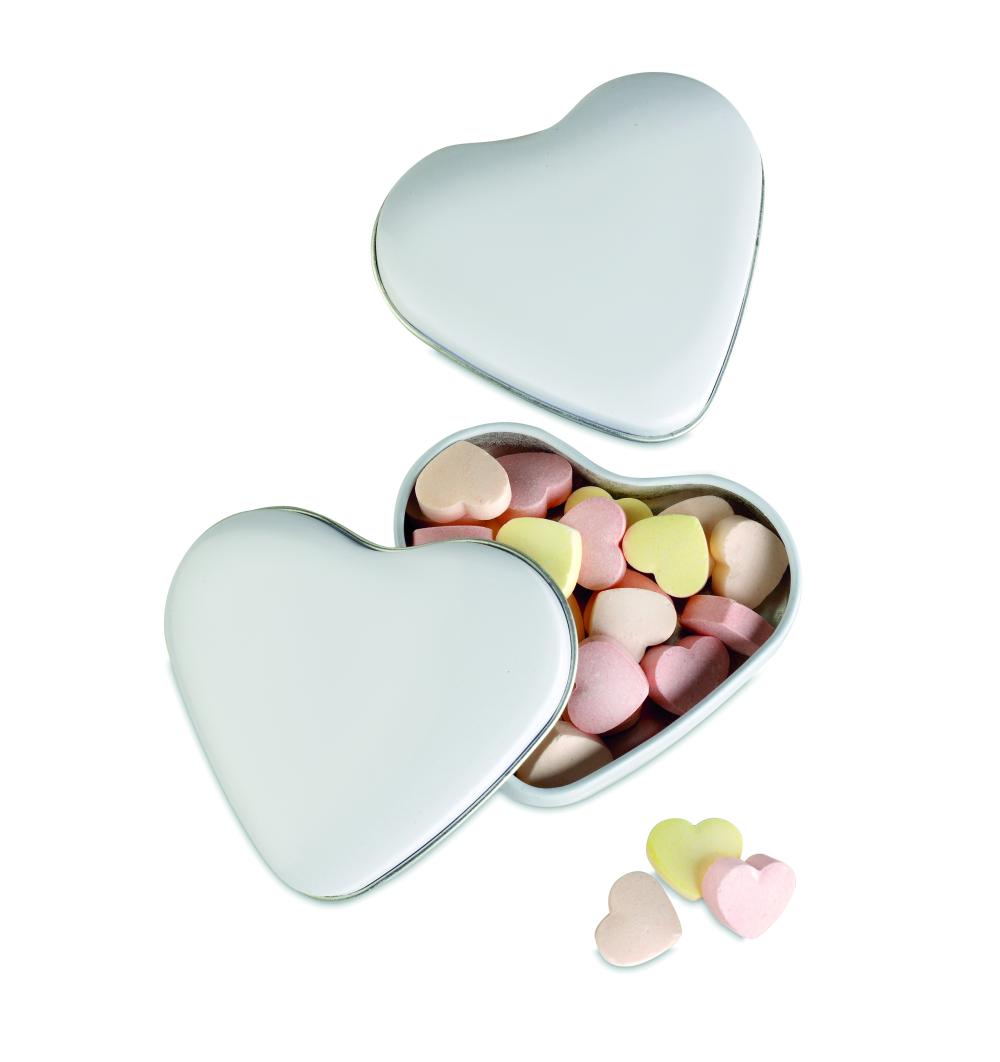 Caja corazón con caramelos