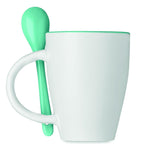 Taza bicolor con cuchara 250 ml
