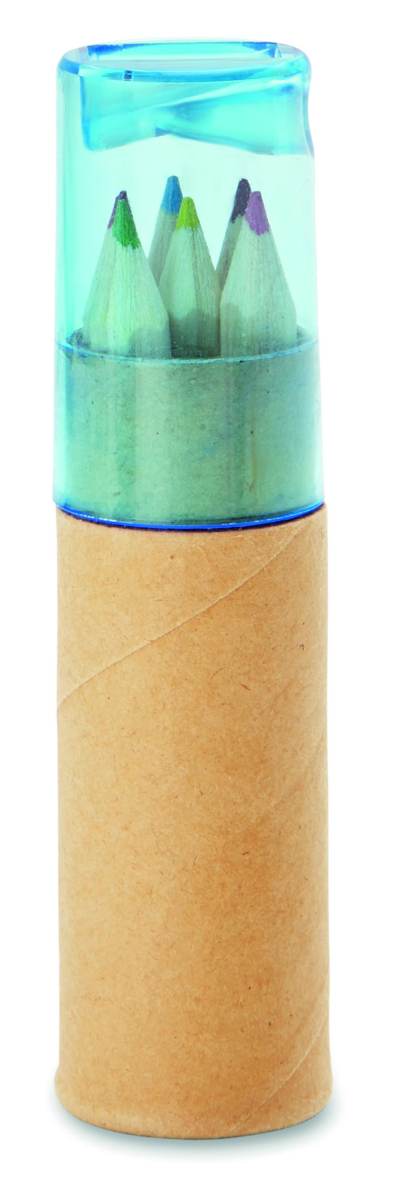 6 lápices de color en tubo