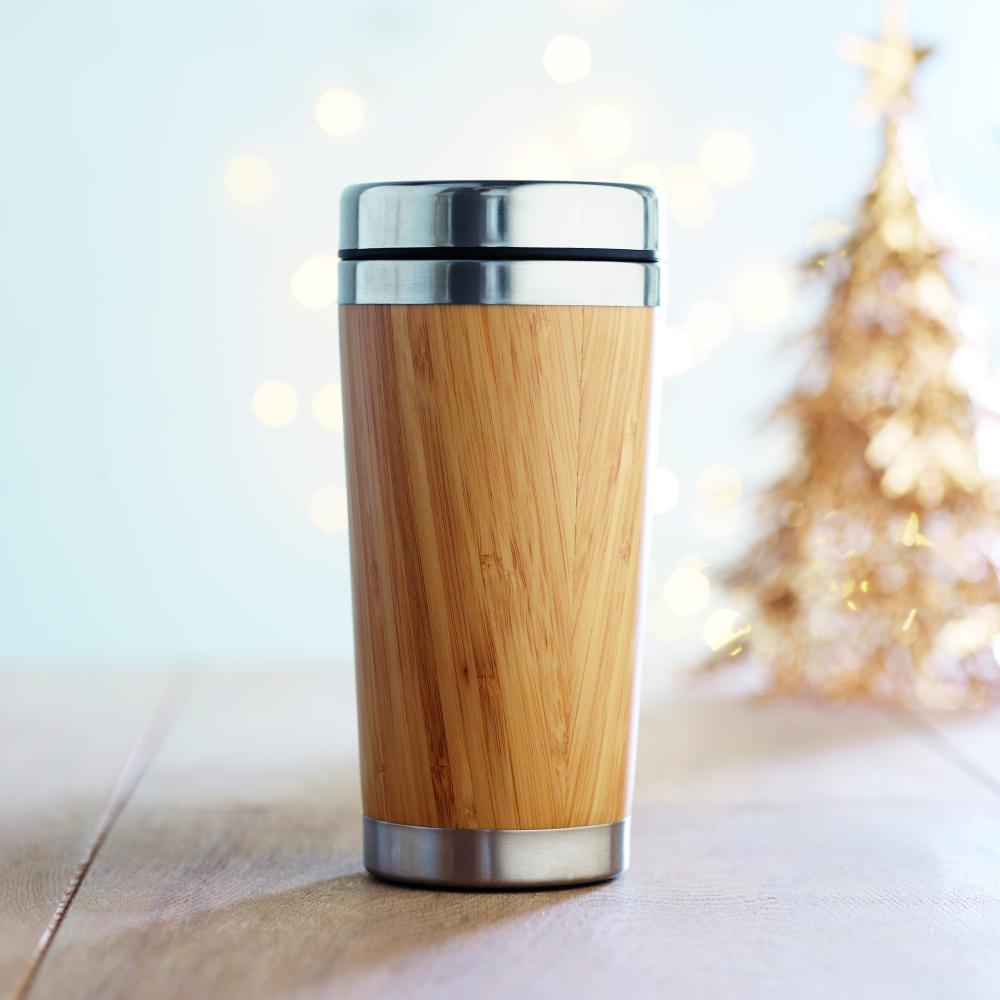 Vaso bambú doble capa 400 ml