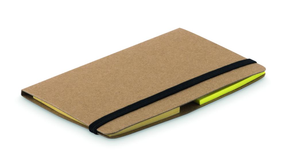 Tarjetero con notas adhesivas