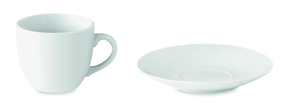 Taza y plato cerámica café