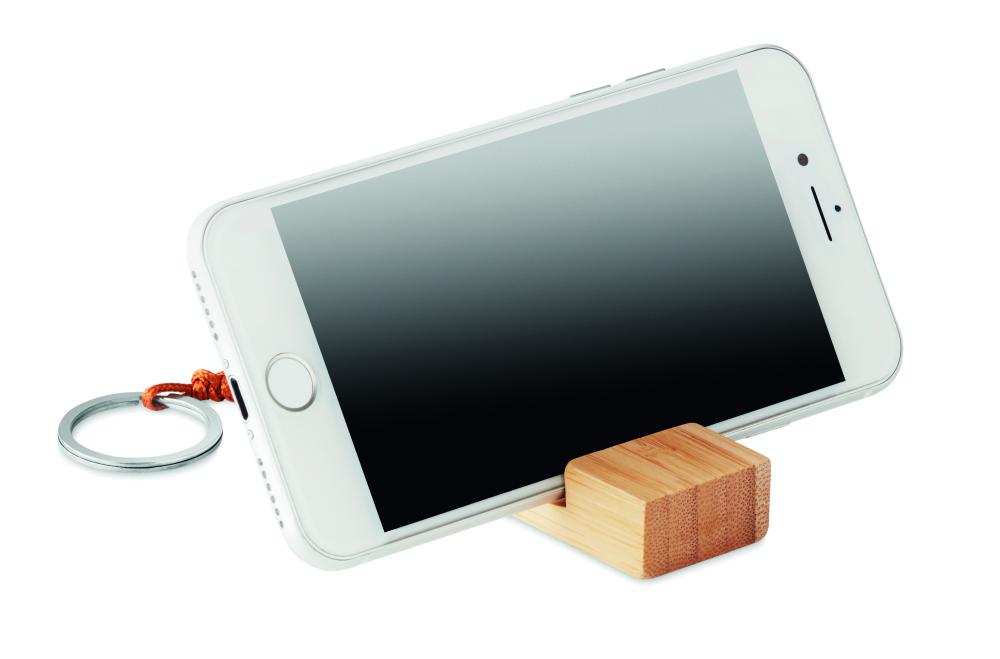 Llavero de bambú con soporte