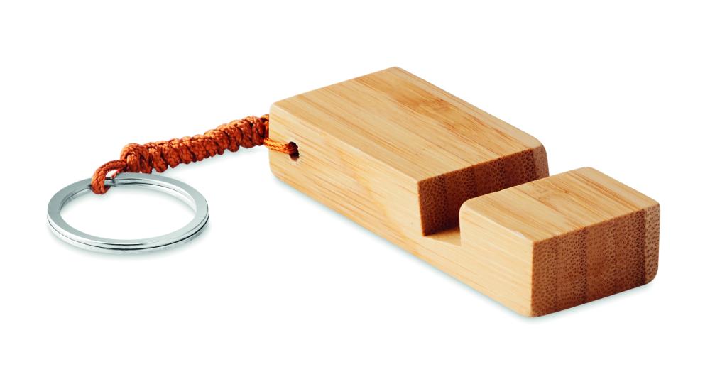 Llavero de bambú con soporte