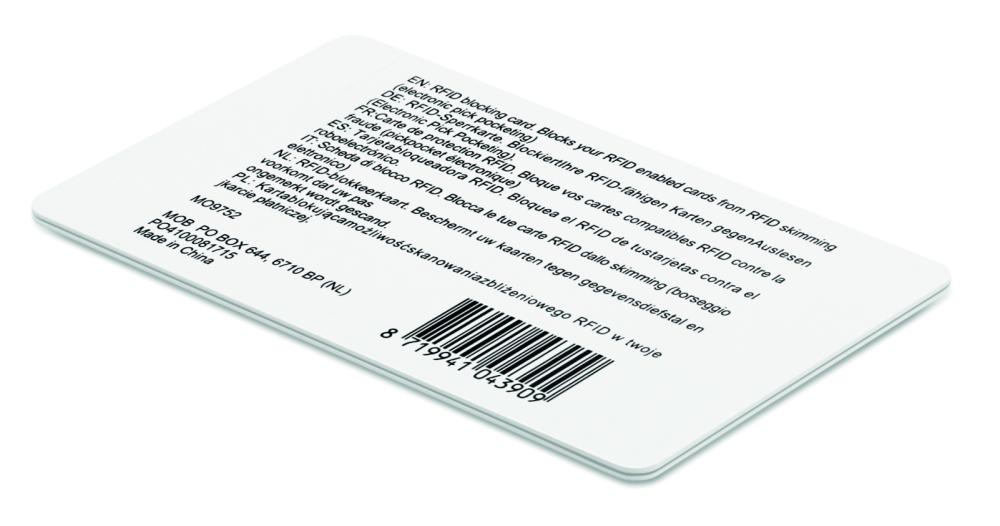 Tarjeta RFID bloqueo