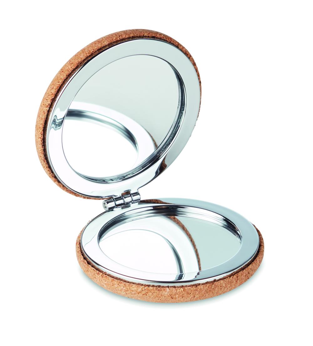 Espejo doble circular corcho
