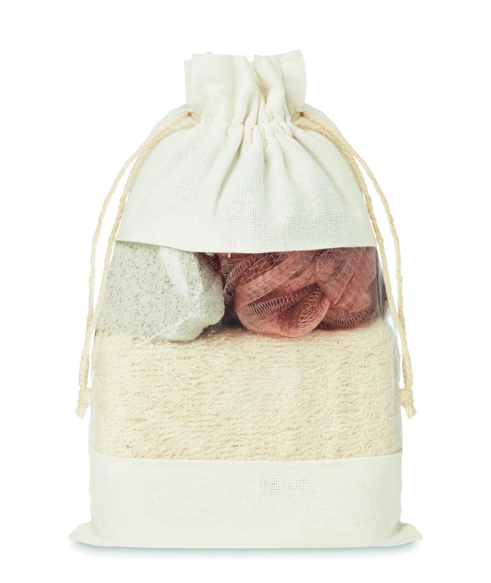 Set de baño en bolsa jute