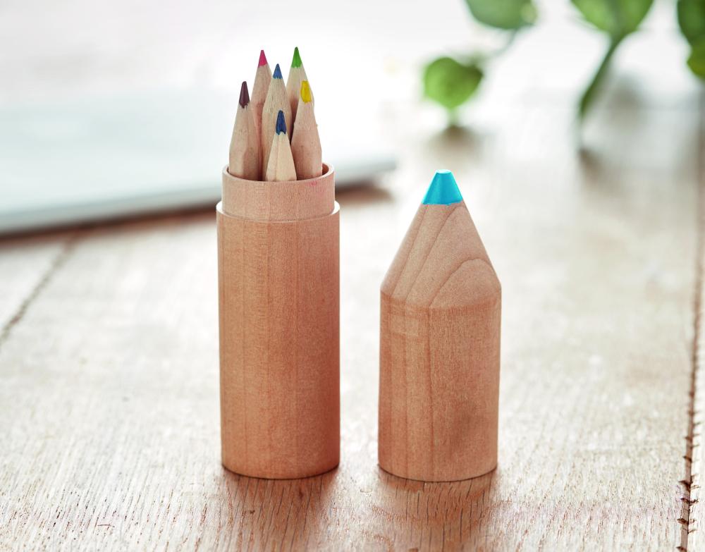 Estuche madera de 6 lápices