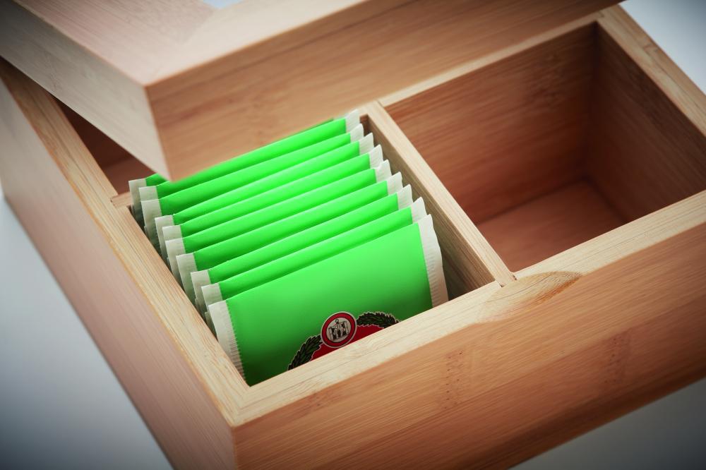 Caja de té de bambú