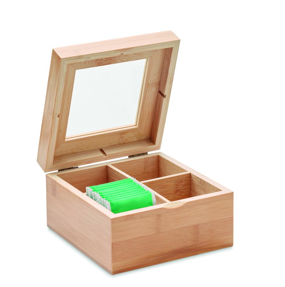 Caja de té de bambú