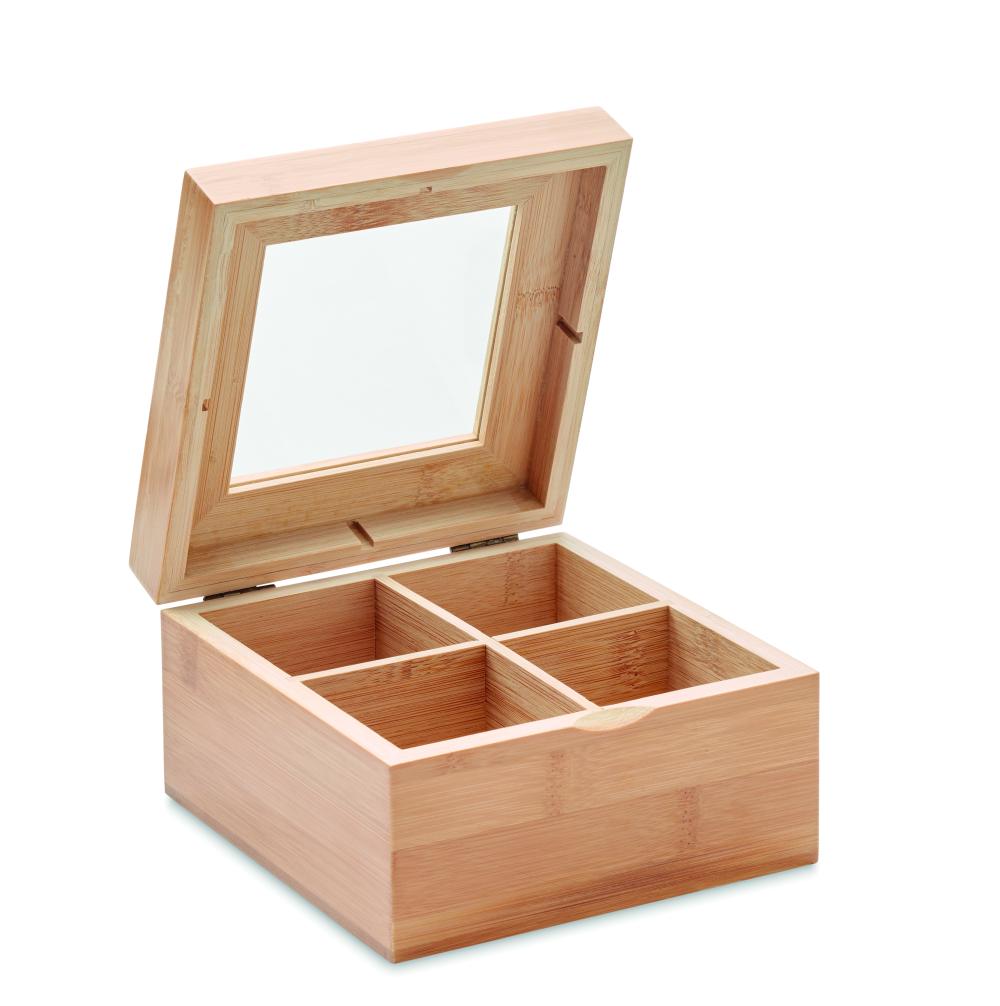 Caja de té de bambú